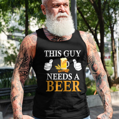 Best Wife Shirt, Wife and Husband Unisex T-Shirt/Hoodie/Sweatshirt HLT00 - This Guy Needs A Beer T-Shirt