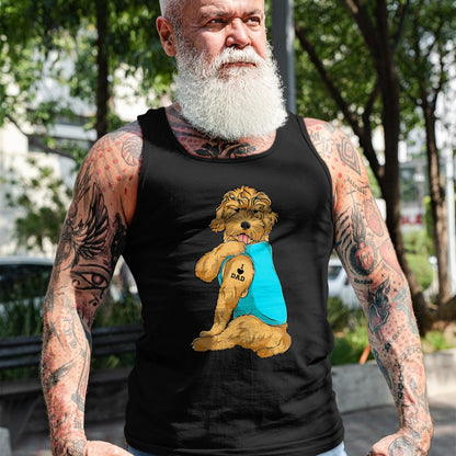 Dog Love Shirt, Dog Lover Gift T-Shirt/Hoodie/Sweatshirt HLT00 - Golden Doodle I Love Dad Tattoo Apparel, Dog Dad Gifts Dads T-Shirt