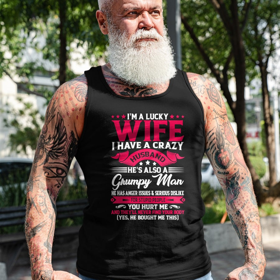 Best Wife Shirt, Wife and Husband Unisex T-Shirt/Hoodie/Sweatshirt HLT00 - Gift for wife T shirt, lucky wife   I'm A Lucky Wife I have A Husband Funny Family Humor Wife Pullov