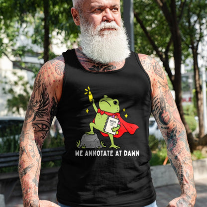 Best Teacher Shirt, Funny Teacher UnisexT-Shirt/Hoodie/Sweatshirt HLT00 - We Annotate At Dawn English Teacher Funny Frog Reader T-Shirt