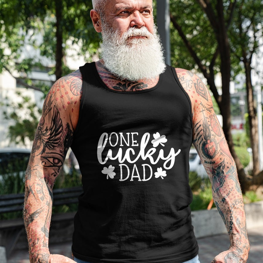 Gift for Dad Shirt, Funny Dad Unisex T-Shirt/Hoodie/Sweatshirt HLT00 – One Lucky Dad Shirt St Patricks Day Shirt Men Daddy T-Shirt