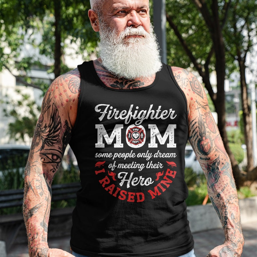 Gift for Mom Shirt, Funny Mom Unisex T-Shirt/Hoodie/Sweatshirt HLT00 - Firefighter Mom Firewoman Proud Moms Mother_s Day Vintage T-Shirt