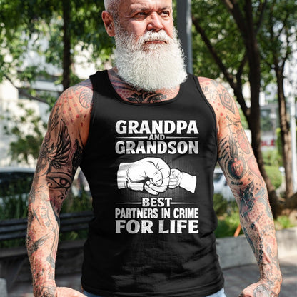Best Grandpa Shirt, Proud Grandpa Unisex T-Shirt/Hoodie/Sweatshirt HLT00 - Grandpa and GrandSon Best Partners in Crime For Life