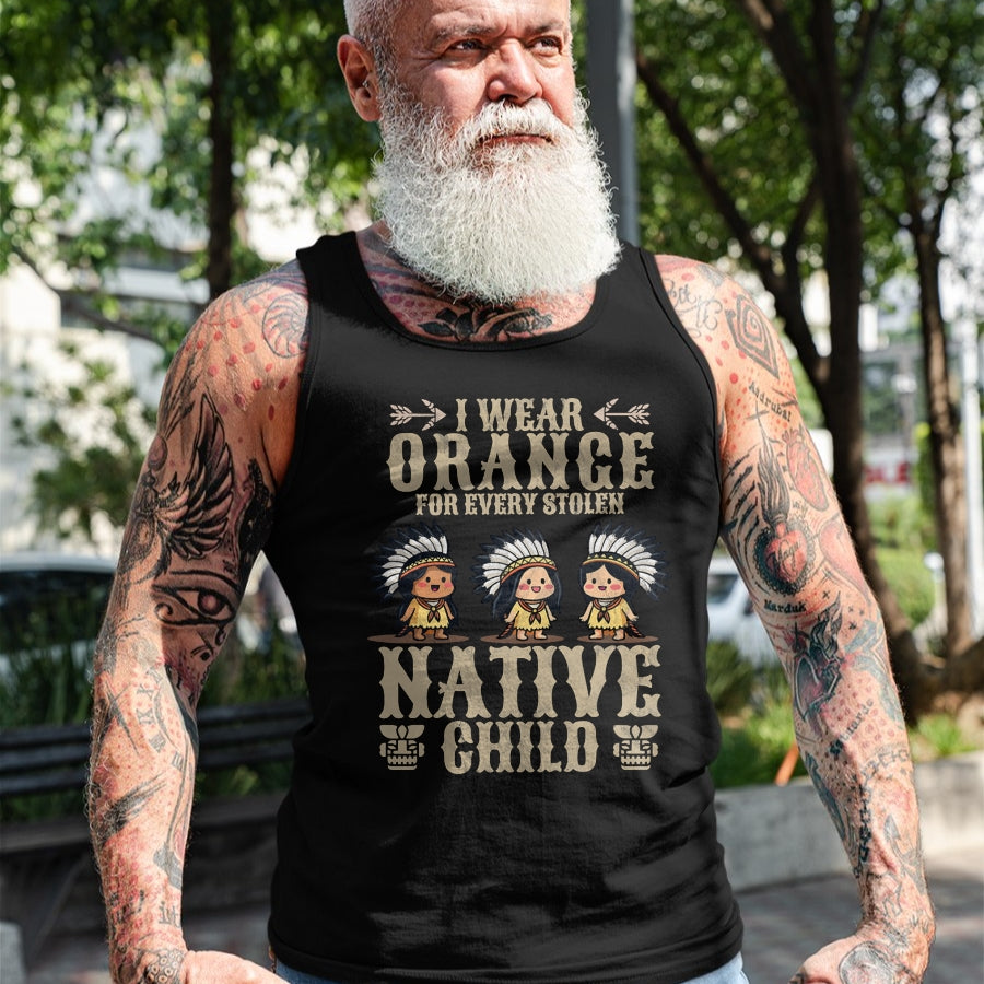 Native American T-Shirts, Vintage Native American Unisex T-Shirt/Hoodie/Sweatshirt HLT00 - I Wear Orange For Every American Native Child Indian Pride (5)