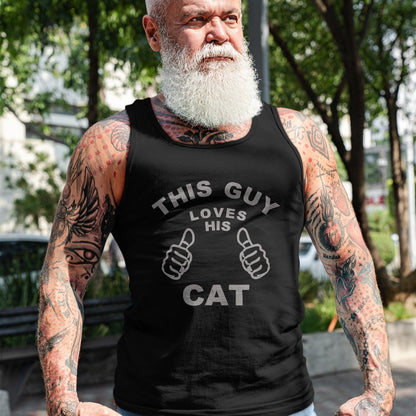 Cat Love Shirt, Funny Cat Lover Gift UnisexT-Shirt/Hoodie/Sweatshirt HLT00 - This Guy Loves His Cat Pet Owners Kitten Cat Dad Cat Man T-Shirt
