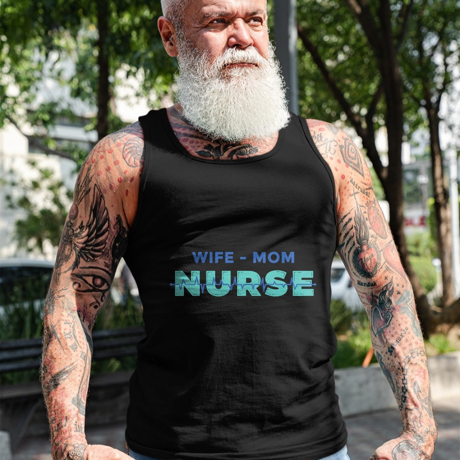 Funny Nurse Shirt, Nurse Unisex T-Shirt/Hoodie/Sweatshirt HLT00 - Wife, Mother, Nurse - Mum & Mother's Day Long Sleeve T-Shirt