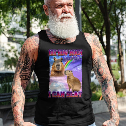 Cute Capybara Shirt, Funny Capybara Unisex T-Shirt/Hoodie/Sweatshirt HLT00 - IDK How Much Longer I Can Slay Capybara T-Shirt