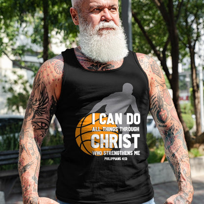 Christian Tee, Christian Faith Unisex T-Shirt/Hoodie/Sweatshirt HLT00 - I Can Do All Things Through Christ Christian Basketball T-Shirt
