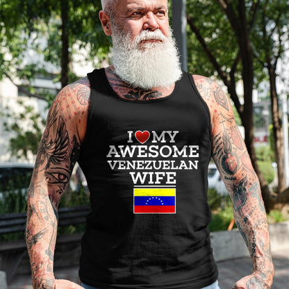 Best Wife Shirt, Wife and Husband Unisex T-Shirt/Hoodie/Sweatshirt HLT00 - I Love My AWESOME Venezuelan WIFE Flag Heart Tee for Husband