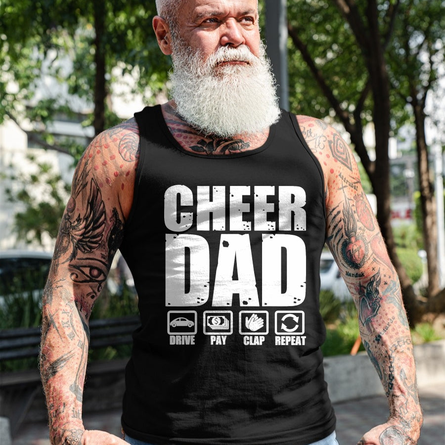 Gift for Dad Shirt, Funny Dad Unisex T-Shirt/Hoodie/Sweatshirt HLT00 – Funny Cheer Dad Proud Cheerleader Father Humor Fathers Day T-Shirt