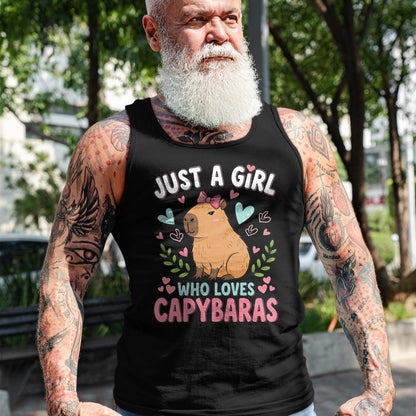 Cute Capybara Shirt, Funny Capybara Unisex T-Shirt/Hoodie/Sweatshirt HLT00 - Just a Girl who Loves Capybaras T-Shirt (4)