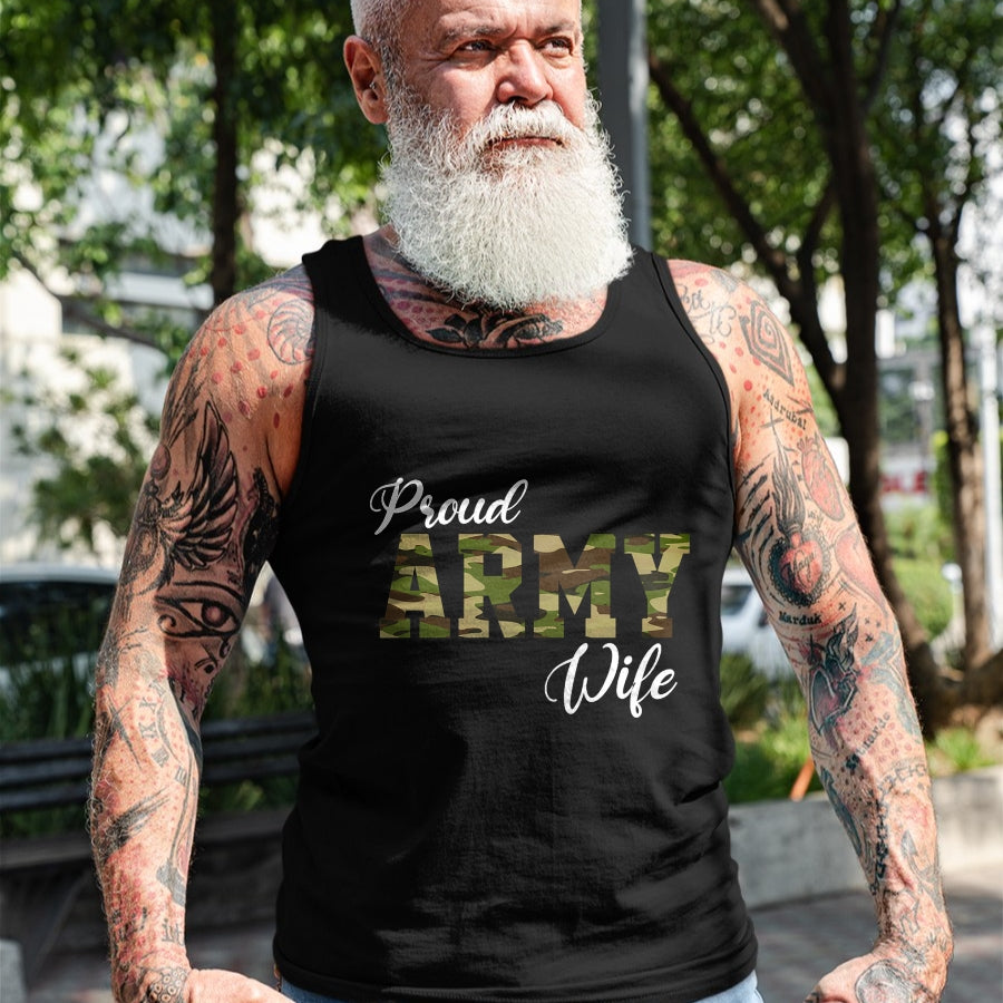 Best Wife Shirt, Wife and Husband Unisex T-Shirt/Hoodie/Sweatshirt HLT00 - Gift for wife T shirt, lucky wife   Proud Army Wife For Military Wife Of A Brave US Soldier T-Shirt