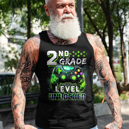 Best Student Shirt, Funny Back To School UnisexT-Shirt/Hoodie/Sweatshirt HLT00 - Back to School 2nd Grade Boys Gamer First Day School Level T-Shirt, Men, Black, 3X-Large