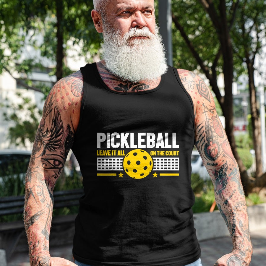 Funny Pickleball Shirt, Pickleball Lover Unisex T-Shirt/Hoodie/Sweatshirt HLT00 - Leave It All On The Court - Pickleball T-Shirt