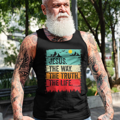 Christian Tee, Christian Faith Unisex T-Shirt/Hoodie/Sweatshirt HLT00 - Jesus The Way Truth Life Women Men Kids Christian Worship T-Shirt (1)