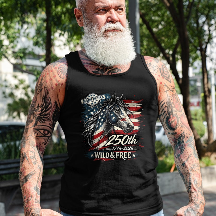 Best Horse Lover Shirt , Funny Horse UnisexT-Shirt/Hoodie/Sweatshirt HLT00 - America 250th Horse USA Flag Independence 1776-2026 Western T-Shirt, Men, Black, 3X-Large