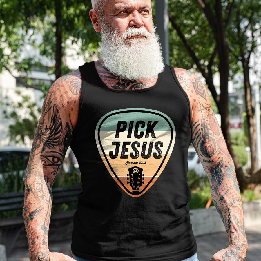 Guitar Lover Shirt, Funny Guitar UnisexT-Shirt/Hoodie/Sweatshirt HLT00 - Pick Jesus Shirt Funny Christian Music Guitar Pick Men Women T-Shirt