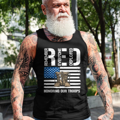 Proud Veteran Shirt, Funny Veteran UnisexT-Shirt/Hoodie/Sweatshirt HLT00 - Remember Everyone Veteran Deployed RED Friday Military T-Shirt