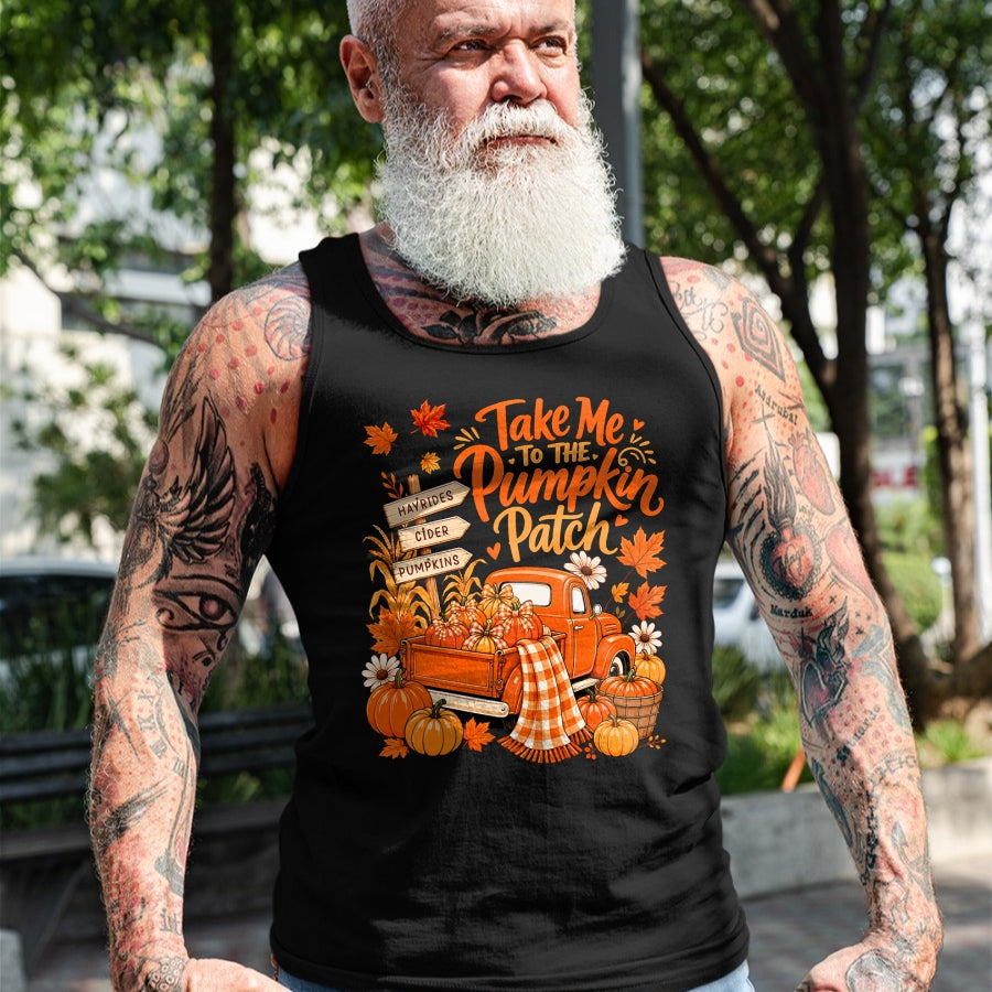 Best Thanksgiving Family Shirt , Funny Thanksgiving UnisexT-Shirt/Hoodie/Sweatshirt HLT00 - Take Me to The Pumpkin Patch Autumn Fall Vintage Truck T-Shirt