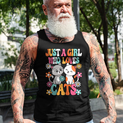 Cat Love Shirt, Funny Cat Lover Gift UnisexT-Shirt/Hoodie/Sweatshirt HLT00 - Just A Girl Who Loves Cats Cute Cat Lover Kitten Girls Kids T-Shirt