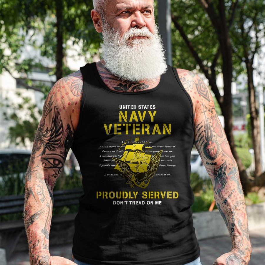 Proud Veteran Shirt, Funny Veteran UnisexT-Shirt/Hoodie/Sweatshirt HLT00 - Womens Navy Veteran Proudly Served V-Neck T-Shirt