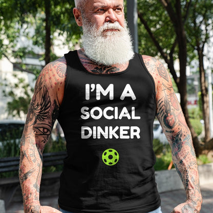 Funny Pickleball Shirt, Pickleball Lover Unisex T-Shirt/Hoodie/Sweatshirt HLT00 - I'm A Social Dinker Pickleball Ball Graphic T-Shirt
