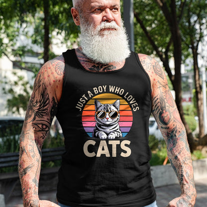 Cat Love Shirt, Funny Cat Lover Gift UnisexT-Shirt/Hoodie/Sweatshirt HLT00 - Just a Boy Who Loves Cats T-Shirt