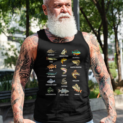 Funny Fishing Shirt, Gift For Fishing Lover Unisex T-Shirt/Hoodie/Sweatshirt HLT00 - Types of Freshwater Fish Species Fishing Fisherman Anglers T-Shirt