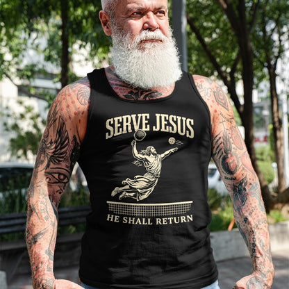 Funny Pickleball Shirt, Pickleball Lover Unisex T-Shirt/Hoodie/Sweatshirt HLT00 - Serve Jesus He Shall Return Pickleball Player Christian T-Shirt
