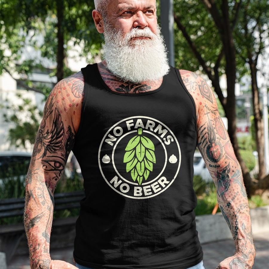 Best Farmer Life Shirt, Funny Farmer UnisexT-Shirt/Hoodie/Sweatshirt HLT00 - No Farms No Beer Hops Craft Beer Farming Brewer Farmer Gift T-Shirt