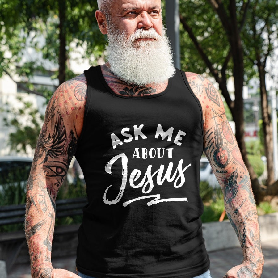 Christian Tee, Christian Faith Unisex T-Shirt/Hoodie/Sweatshirt HLT00 - Christian T Shirt Ask me about Jesus T-Shirt