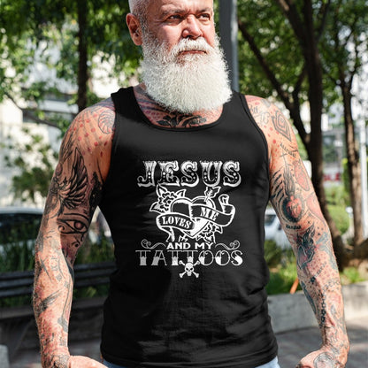 Christian Tee, Christian Faith Unisex T-Shirt/Hoodie/Sweatshirt HLT00 - Jesus Loves Me & My Tattoos Christian Jesus God Tattoo Lover T-Shirt