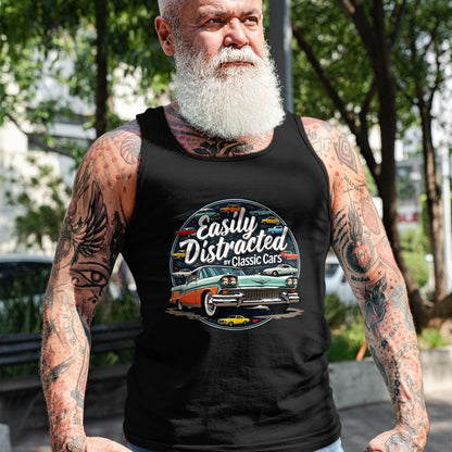 Best Mechanic Life Shirt, Funny Mechanic UnisexT-Shirt/Hoodie/Sweatshirt HLT00 - Easily Distracted By Classic Cars Shirt Vintage Old Car Guy T-Shirt