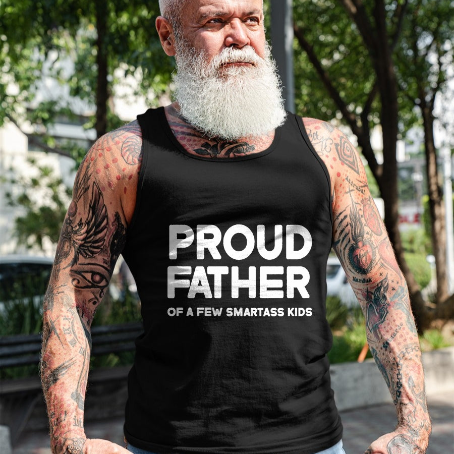 Gift for Dad Shirt, Funny Dad Unisex T-Shirt/Hoodie/Sweatshirt HLT00 – Proud Father of a Few Smartass Kids Father_s Day Dad Jokes T-Shirt