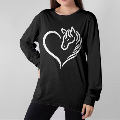 Best Horse Lover Shirt , Funny Horse UnisexT-Shirt/Hoodie/Sweatshirt HLT00 - Heart Horse Cute Love Equestrian Women Girls Kids Teens T-Shirt