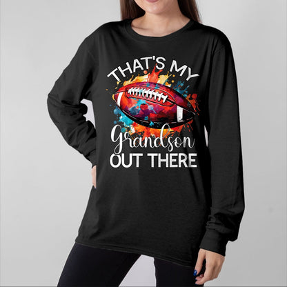 Best Grandma Shirt, Proud Grandma Unisex T-Shirt/Hoodie/Sweatshirt HLT00 - That's My Grandson Out There Football Grandma Grandpa T-Shirt (2)