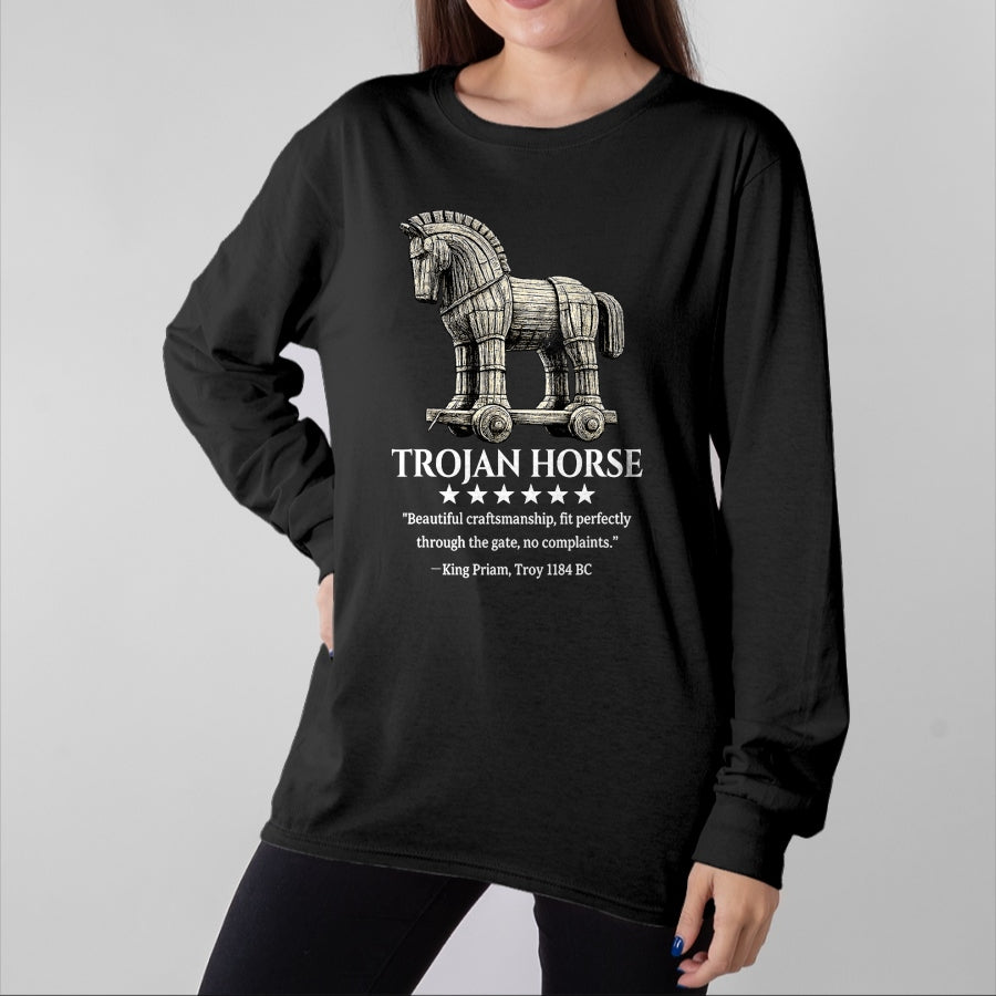 Best Horse Lover Shirt , Funny Horse UnisexT-Shirt/Hoodie/Sweatshirt HLT00 - Trojan Horse King Priam 1184 BC Ancient Greek History Meme T-Shirt