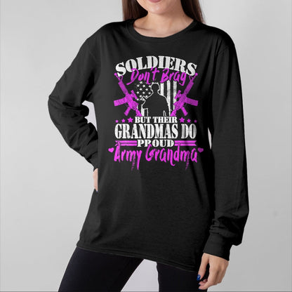 Best Grandma Shirt, Proud Grandma Unisex T-Shirt/Hoodie/Sweatshirt HLT00 - Proud Army Grandma Soldiers Don't Brag Military Grandmother T-Shirt (1)