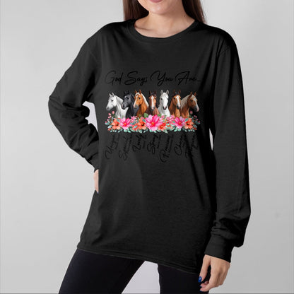 Best Horse Lover Shirt , Funny Horse UnisexT-Shirt/Hoodie/Sweatshirt HLT00 - Inspirational God Says You are Christian Religious Horses T-Shirt