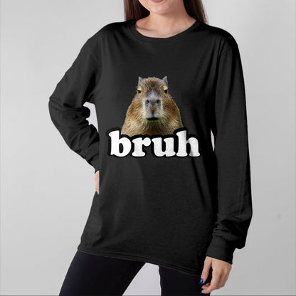 Cute Capybara Shirt, Funny Capybara Unisex T-Shirt/Hoodie/Sweatshirt HLT00 - Mens Womens Kids Meme Lover Bruh Capybara T-Shirt