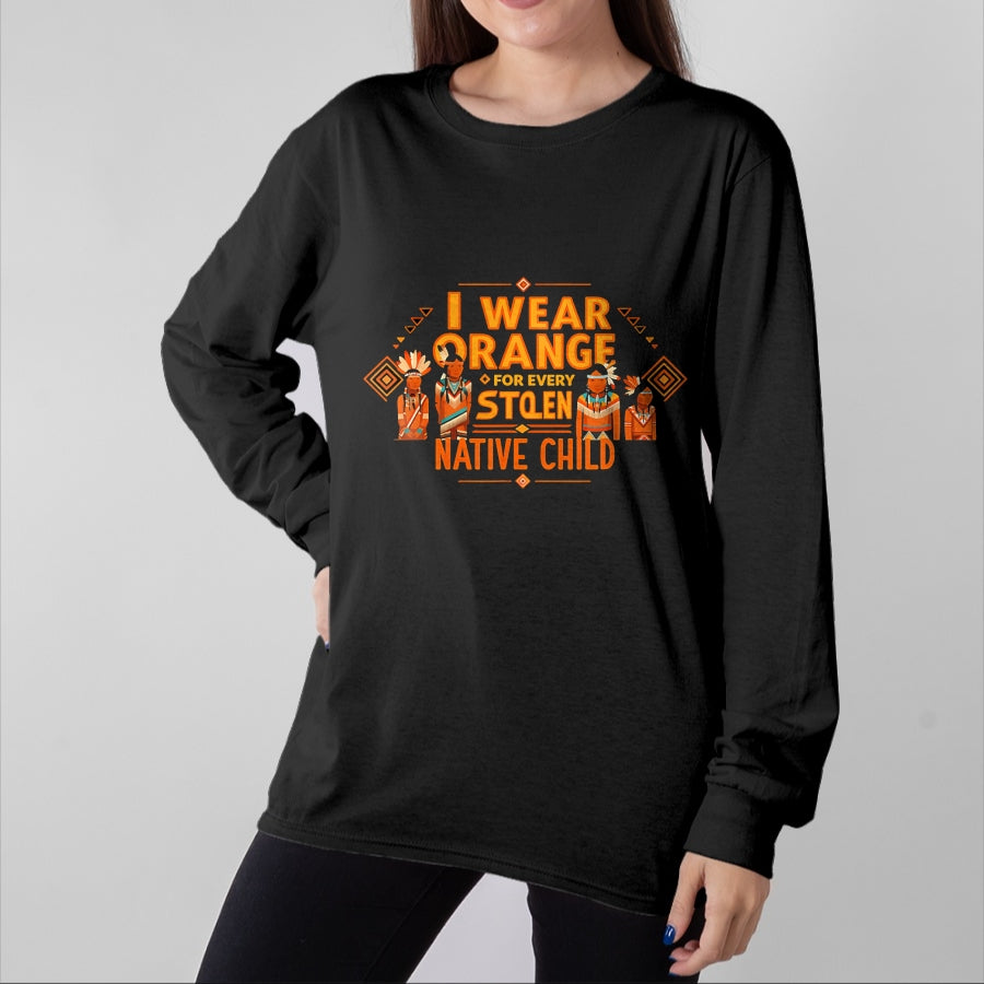 Native American T-Shirts, Vintage Native American Unisex T-Shirt/Hoodie/Sweatshirt HLT00 - I Wear Orange For Every American Native Child Indian