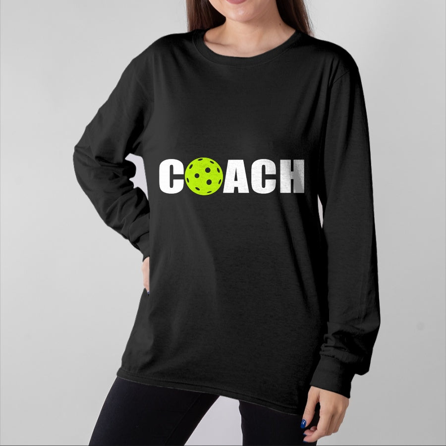 Funny Pickleball Shirt, Pickleball Lover Unisex T-Shirt/Hoodie/Sweatshirt HLT00 - Miftees Pickleball Tees Women_s Black Pickleball Coach T-Shirt