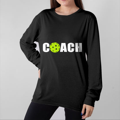 Funny Pickleball Shirt, Pickleball Lover Unisex T-Shirt/Hoodie/Sweatshirt HLT00 - Miftees Pickleball Tees Women_s Black Pickleball Coach T-Shirt