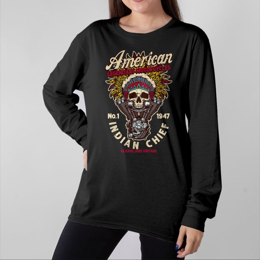 Native American T-Shirts, Vintage Native American Unisex T-Shirt/Hoodie/Sweatshirt HLT00 - Retro Vintage American Motorcycle Indian native Bikers Gift