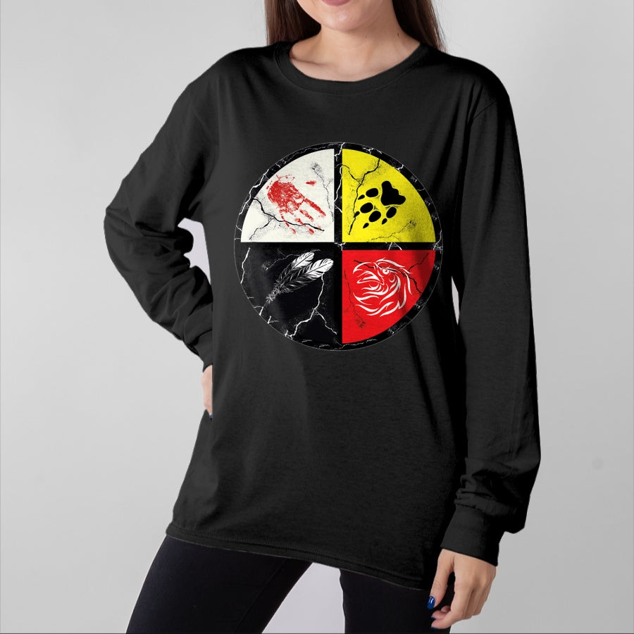 Native American T-Shirts, Vintage Native American Unisex T-Shirt/Hoodie/Sweatshirt HLT00 - Native American Medicine Wheel