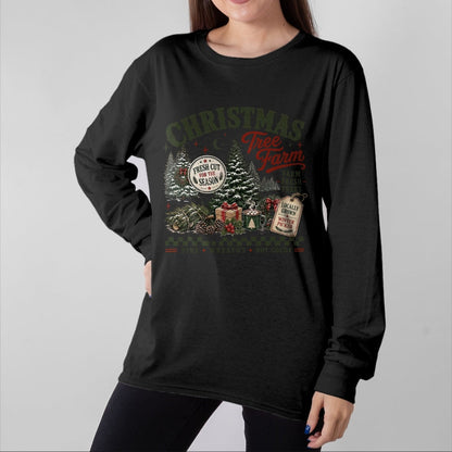 Best Farmer Life Shirt, Funny Farmer UnisexT-Shirt/Hoodie/Sweatshirt HLT00 - Retro Christmas Tree Farm Xmas Farmer T-Shirt