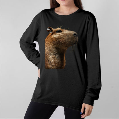 Cute Capybara Shirt, Funny Capybara Unisex T-Shirt/Hoodie/Sweatshirt HLT00 - Capybara Long Sleeve T-Shirt (7)