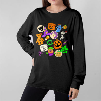Best Thanksgiving Family Shirt , Funny Thanksgiving UnisexT-Shirt/Hoodie/Sweatshirt HLT00 - Cute Funny Boo Ghost Vintage 90s Halloween Collage Doodles T-Shirt