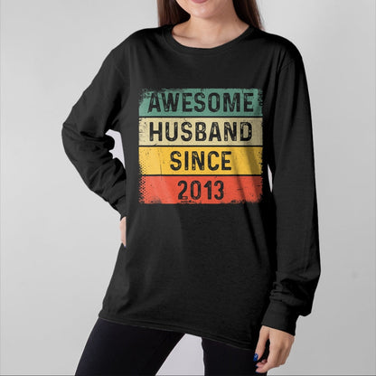 Best Wife Shirt, Wife and Husband Unisex T-Shirt/Hoodie/Sweatshirt HLT00 - 11th Wedding Anniversary Epic Awesome Husband Since 2013 T-Shirt (1)