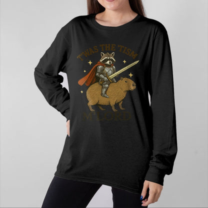 Cute Capybara Shirt, Funny Capybara Unisex T-Shirt/Hoodie/Sweatshirt HLT00 - TWAS The Tism M Lord Funny Raccoon Vintage Capybara Autism T-Shirt